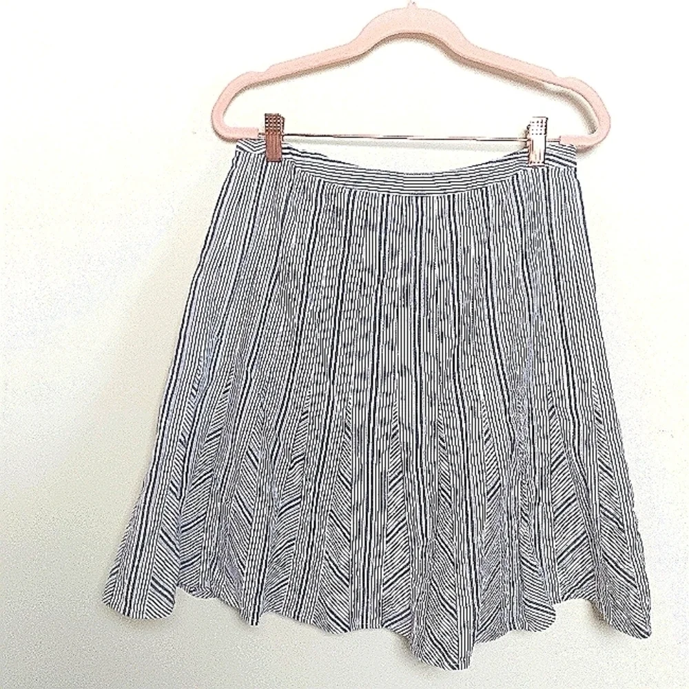 Talbots Vintage Striped Cotton A Line Knee Length Skirt Size 6 Petite